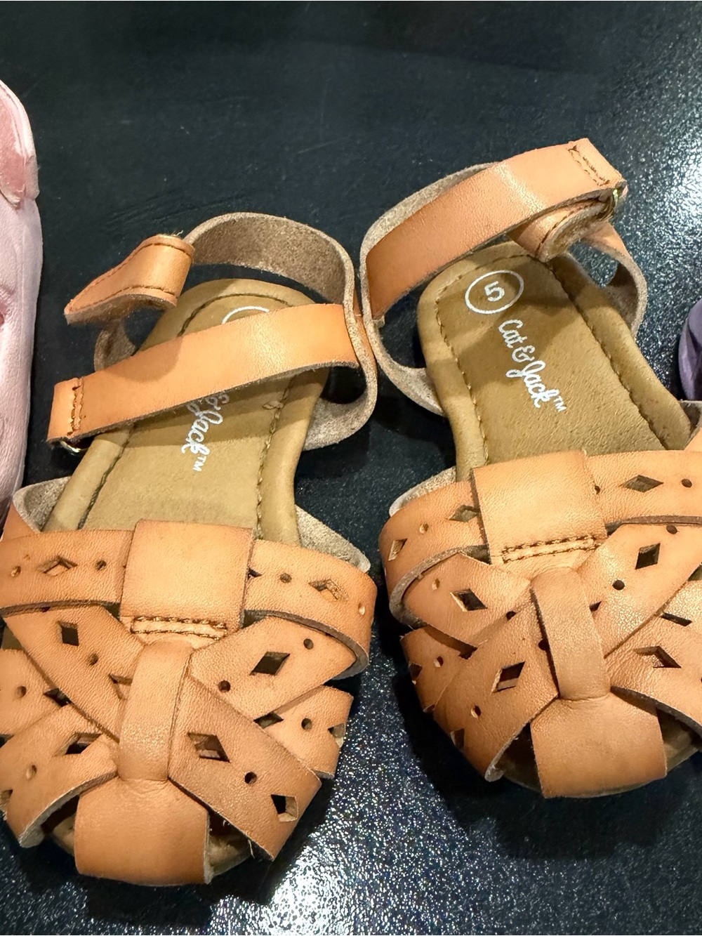 Cat & Jack Tan Woven Strap Girls' Sandals